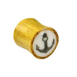 Piercing - Plug do ucha dřevěný kotva