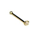 Nostrilka zlatá s diamantem 0.6 x 7mm