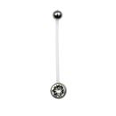 Piercing těhotenský 1.6 x 20mm - bílá/čirá