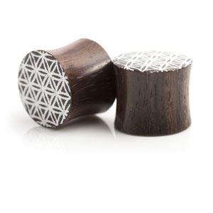 Piercing - Plug dřevěný geometrický