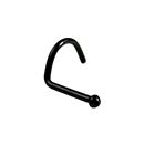 Piercing do nosu černý 0.8 x 6mm - kulička 2.5