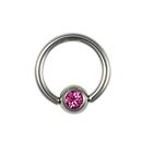 Kroužek ocelový s kamínkem 1.6 x 10mm - kulička 5mm