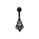 Piercing do pupíku černý 1.6 x 8mm